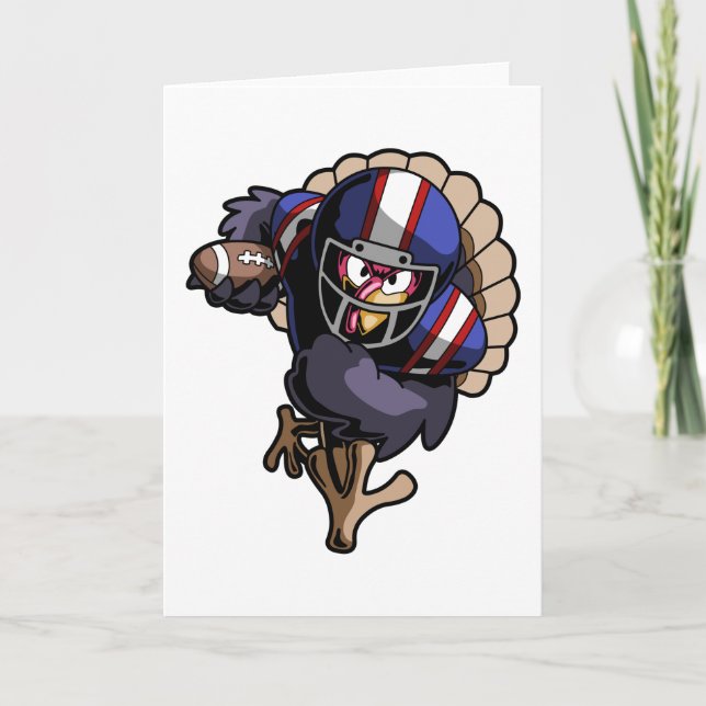 Funny Football Turkey Happy Thanksgiving Gift Card (Front)