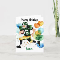 Funny Football Watercolor Splas Birthday Gridiron