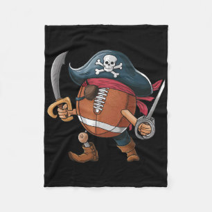 Funny Footbyll Pirate Halloween Mens Womens Kids F Fleece Blanket
