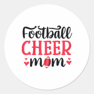 Funny Footll And Cheerleading Mom Cheer Mom Classic Round Sticker