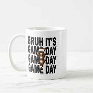 Funny Footll Boys Kids Bruh It's Game Day Footll Coffee Mug