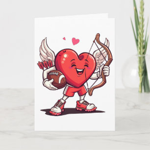 Funny Footll Valentines Day Boys Kids Girls Cupid  Card