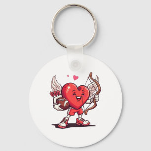 Funny Footll Valentines Day Boys Kids Girls Cupid  Keychain