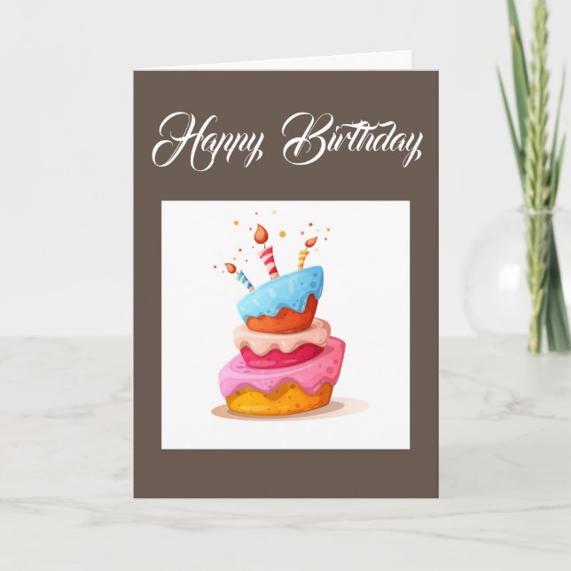 Funny For Anyone baking Birthday Cake  Card (Front)