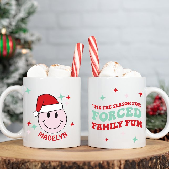 Funny Forced Family Funny Happy Face Personalized  Coffee Mug (Creator Uploaded)