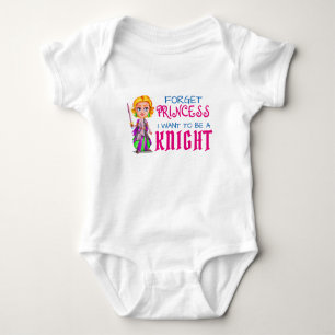 Funny "Forget Princess, I Want to be a Knight"  Baby Bodysuit