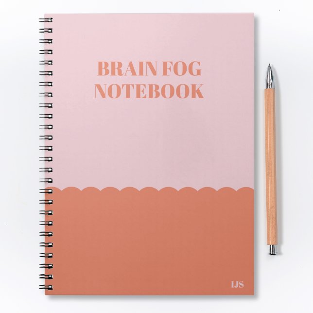 Funny Forgetful Brain Fog Quote Pink & Orange Notebook (Creator Uploaded)