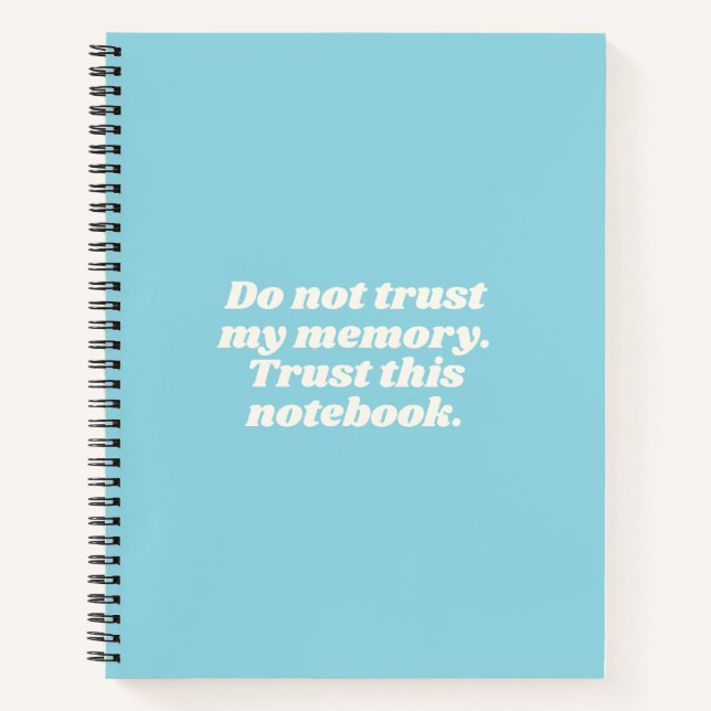 Funny Forgetful People Quote Pastel Blue Notebook (Front)