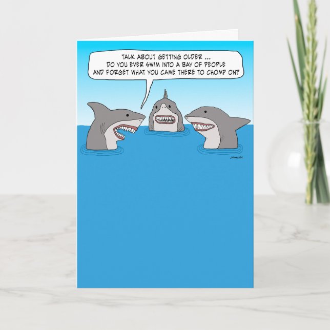 Funny Forgetful Shark Birthday Card (Front)