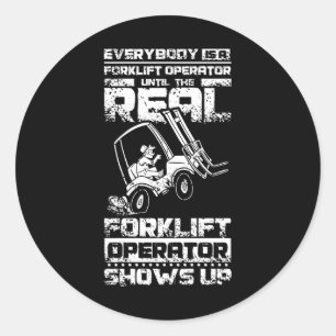 Funny Forklift Operator Classic Round Sticker