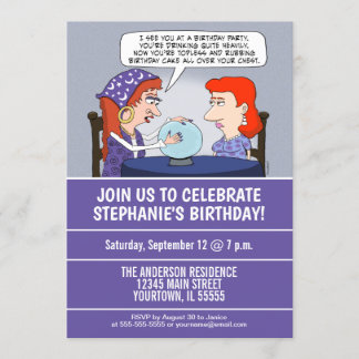 Funny Fortune Teller Birthday Party Invitation