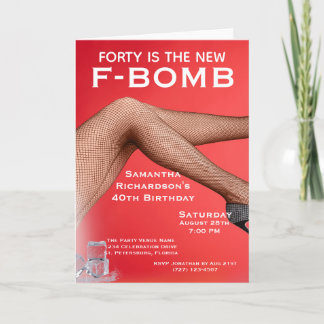 Funny Forty is the New F-Bomb Ladies Card