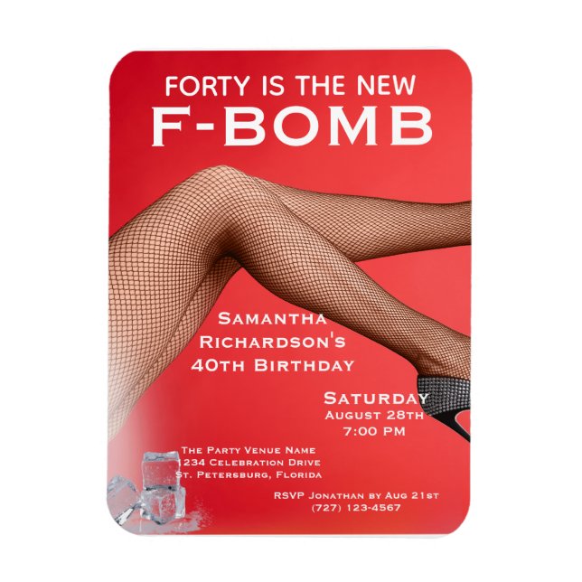 Funny Forty is the New F-Bomb Ladies Magnet (Vertical)