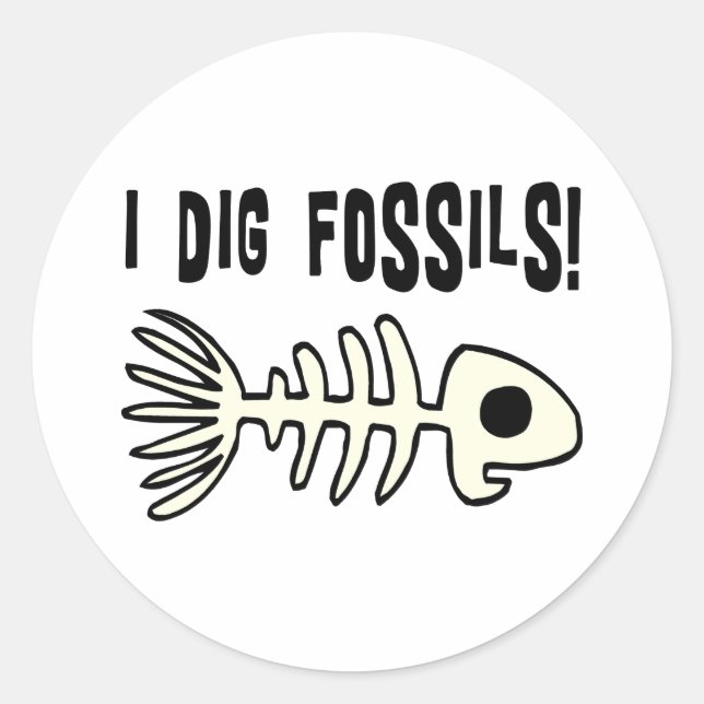 Funny Fossil Gift Item Classic Round Sticker (Front)
