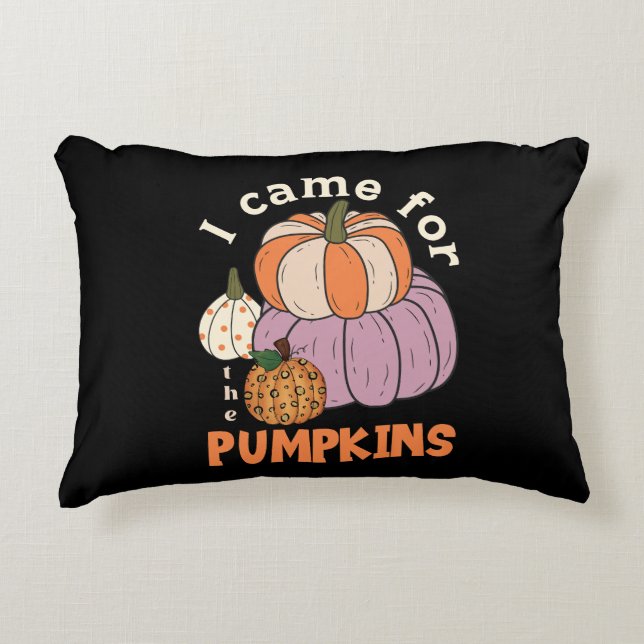 Funny Four Pumpkins Fall Accent Pillow (Front)