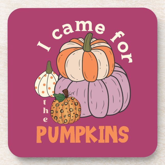 Funny Four Pumpkins Fall Coaster (Front)
