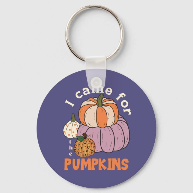 Funny Four Pumpkins Fall Keychain (Front)