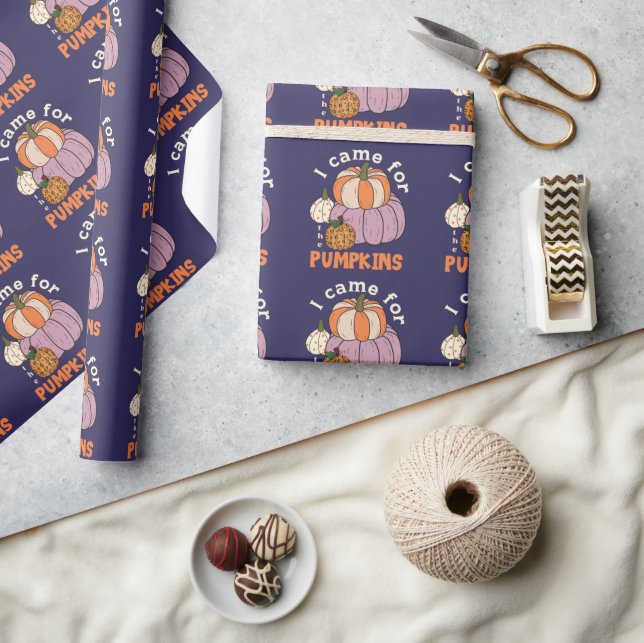 Funny Four Pumpkins Fall Wrapping Paper (Crafts)