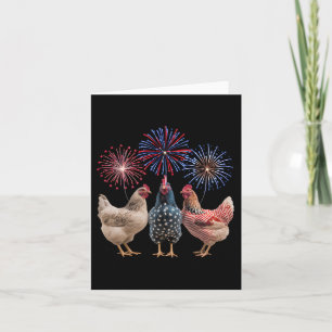 Funny Fourth Of July For Women Men Chicken Usa Hen Card