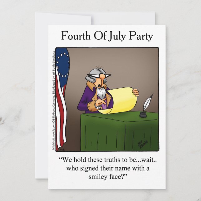 Funny Fourth Of July Party Invitations (Front)