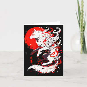Funny Fox Animal Cute Okami Basic Japan Style Retr Card