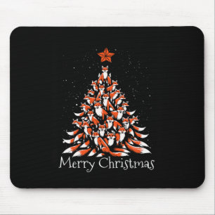 Funny Fox Christmas Tree Foxes Xmas  Mouse Pad