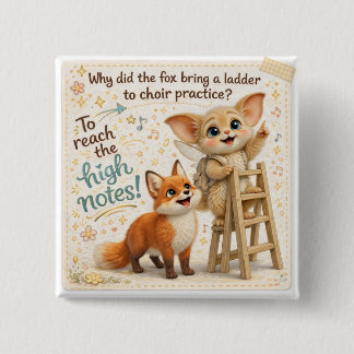 Funny Fox Dad Joke 2 Inch Square Button