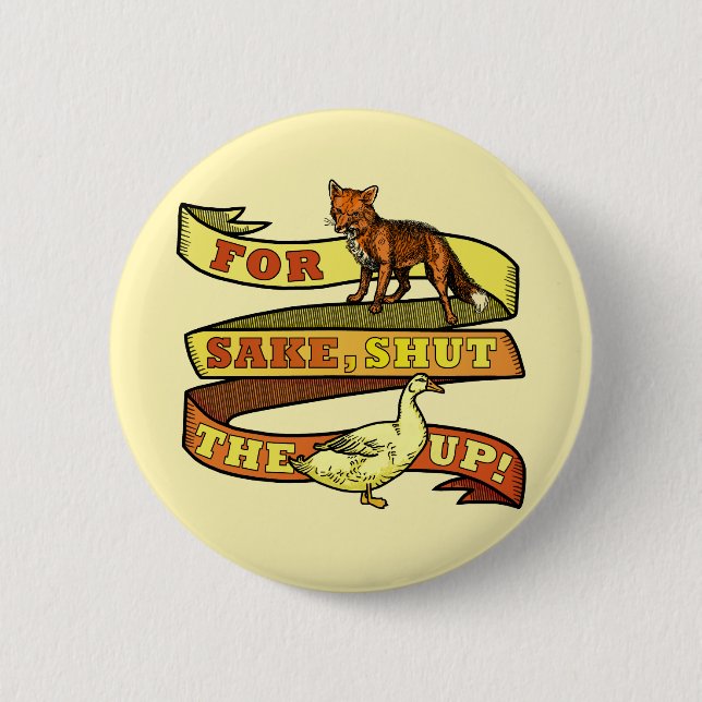 Funny Fox Duck Animal Pun 2 Inch Round Button (Front)