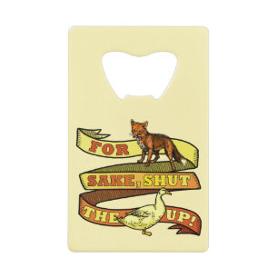 Funny Fox Duck Animal Pun Credit Card Bottle Opener