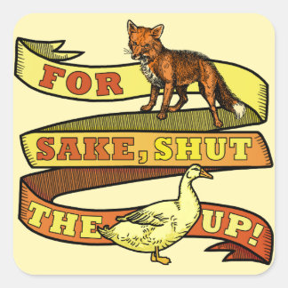 Funny Fox Duck Animal Pun Square Sticker