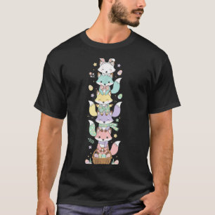 Funny Fox Easter Egg Kids Mens Womens Easter Day T-Shirt