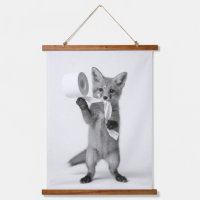 Funny Fox Holding Toilet Paper Minimalist Wildlife
