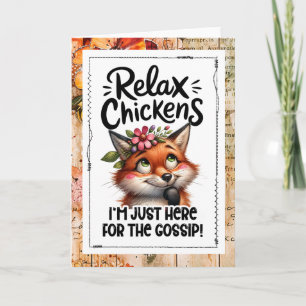 Funny Fox In The Hen House Humor Card