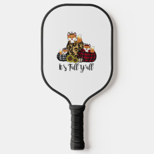 Funny Fox It's Fall Y'all Thanksgiving Animal Love Pickleball Paddle