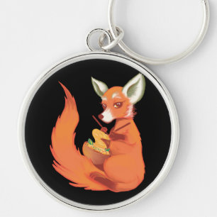 Funny Fox Knitter Keychain