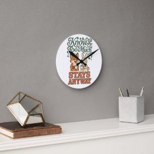 Funny Fox Rabbit Best Friends Round Clock