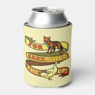 Funny Fox Sake Duck Animal Pun Can Cooler