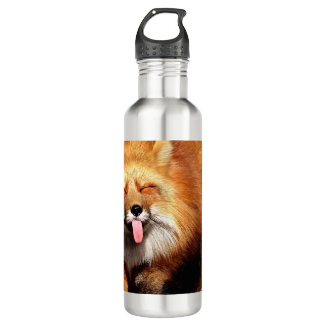 Funny Fox Sticking It's Tongue Out 710 Ml Water Bottle (Front)