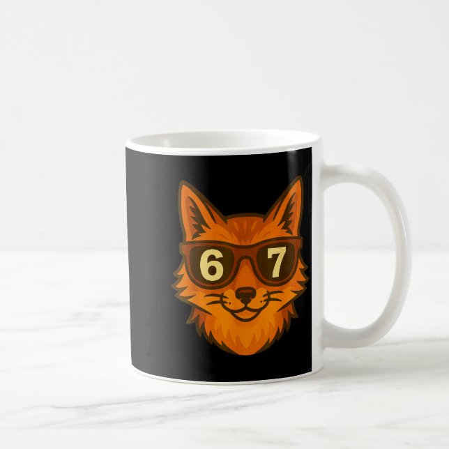 Funny Fox Sungles 67 Six Seven Meme  Coffee Mug (Right)
