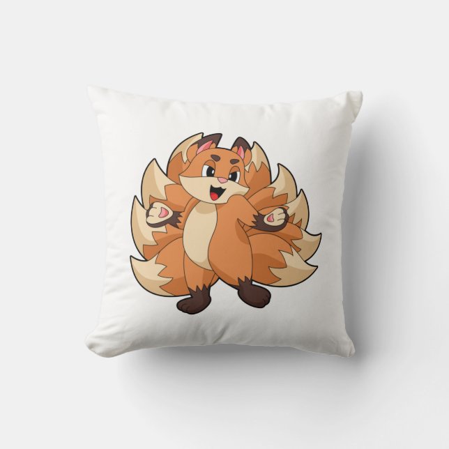 Funny Fox Throw Pillow (Front)