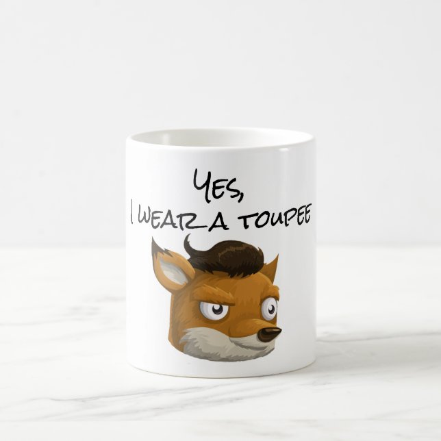 Funny fox toupee sarcasm gag gift coffee mug (Center)