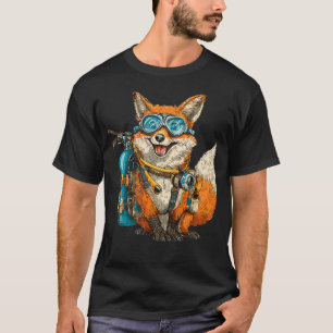 Funny Fox Wearing Scuba Diving Gear T-Shirt