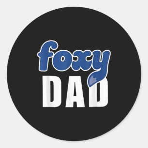 Funny Foxy Dad  Classic Round Sticker