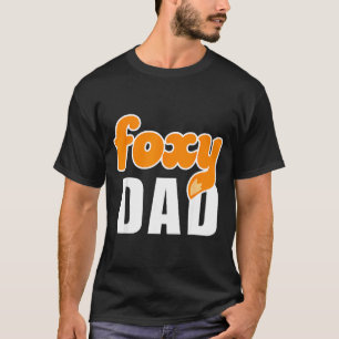 Funny Foxy Dad Retro Vintage Dad Cartoon Design T-Shirt