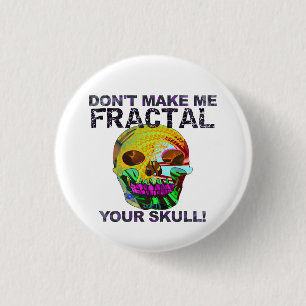Funny Fractal Skull 1 Inch Round Button