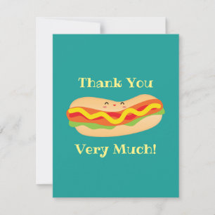 Funny Frank You Humourous Hot Dog Pun Thank You Card
