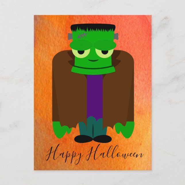 Funny franken monster Halloween theme Postcard (Front)