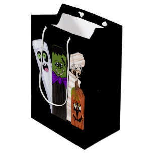 Funny Frankenstein Ghost Pumpkin Invisible Man Medium Gift Bag