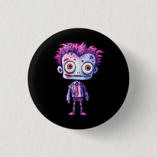 Funny Frankenstein Monster Halloween Fun 1 Inch Round Button