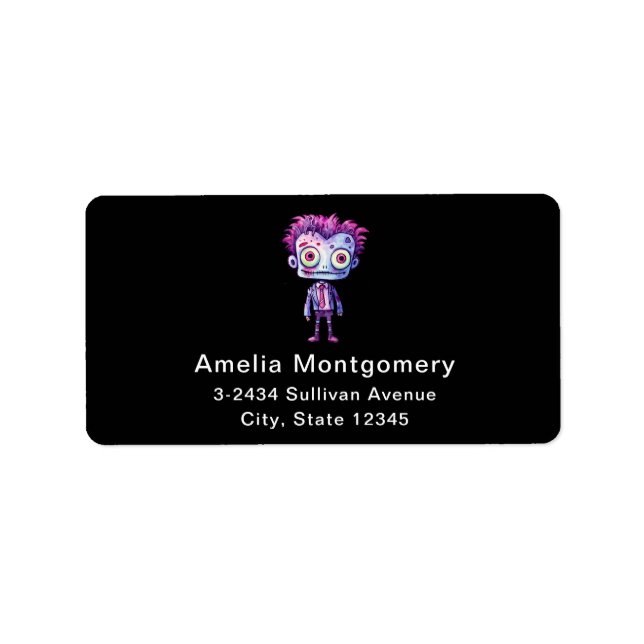 Funny Frankenstein Monster Halloween Fun Address Label (Front)